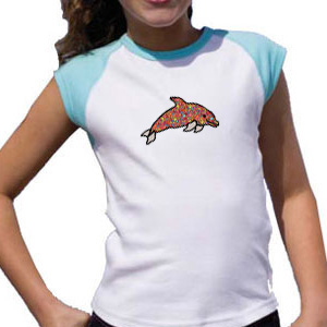 Dolphin custom embroidery design