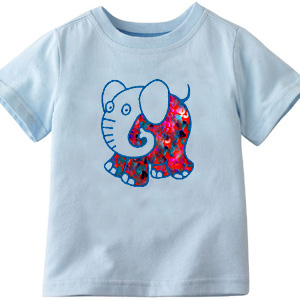 Elephant Applique custom embroidery design