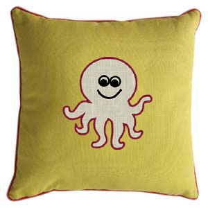 Octopus Applique custom embroidery design