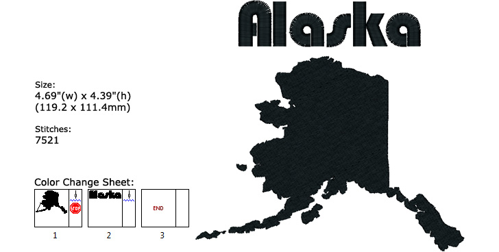 Alaska embroidery design