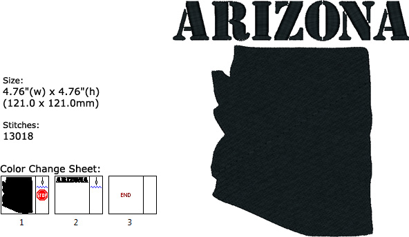 Arizona embroidery design
