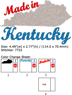 Kentucky embroidery design