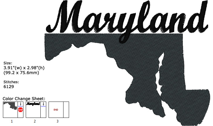 Maryland embroidery design