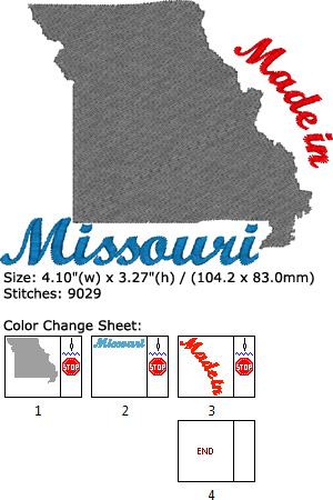 Missouri embroidery design