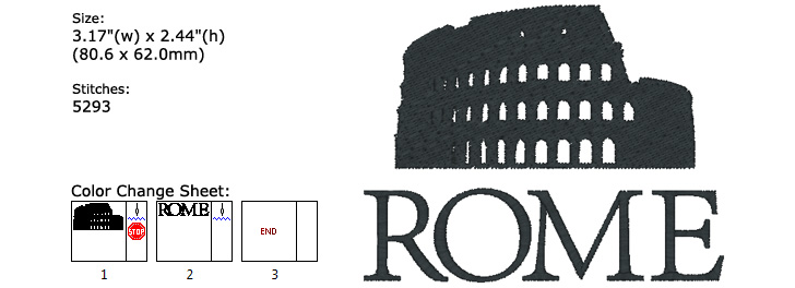 Rome embroidery design