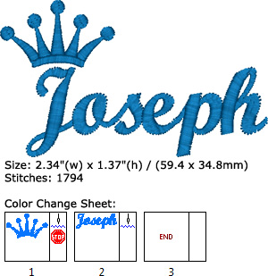 Joseph embroidery design