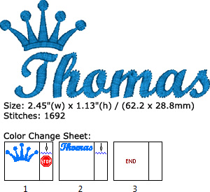 Thomas embroidery design