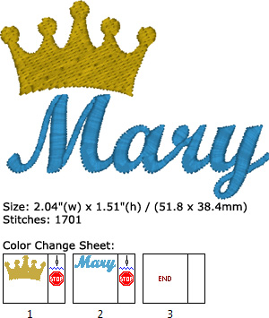Mary embroidery design