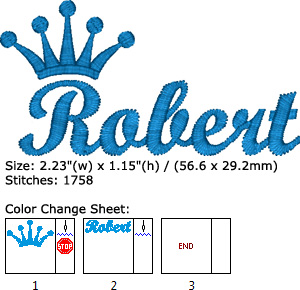 Robert embroidery design