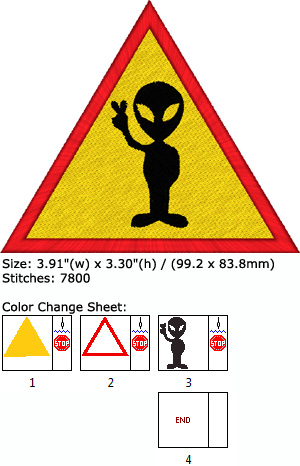 Alien embroidery design