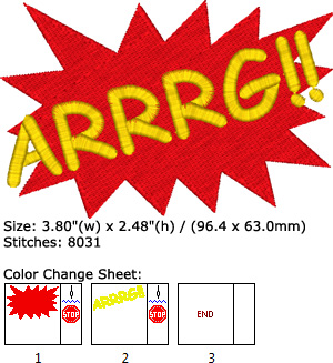 Arrrg embroidery design