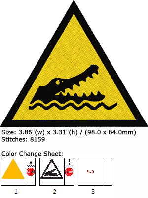 Crocodile embroidery design