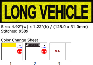 Long Vehicle embroidery design