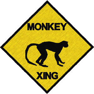 Monkey embroidery design