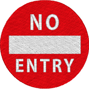No entry embroidery design