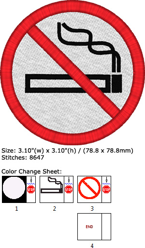 No smoke embroidery design