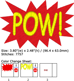 Pow embroidery design