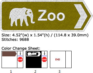 Zoo embroidery design