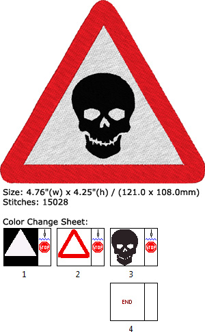 Warning embroidery design