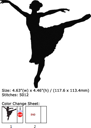 Ballerina embroidery design