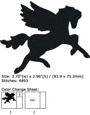 Pegasus embroidery design