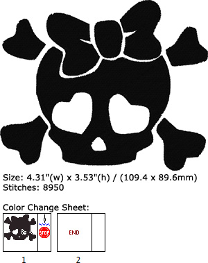 Skull embroidery design