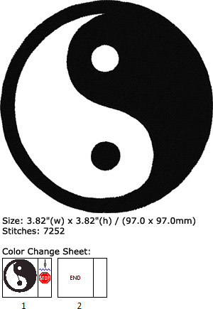 Yin Yang embroidery design
