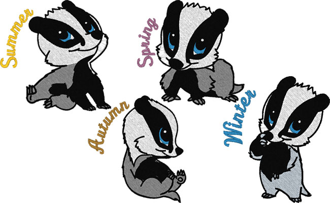 Baby Badger embroidery designs