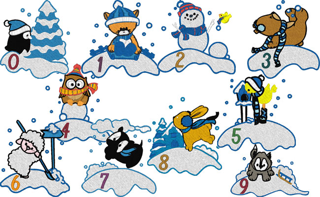 Winter Friends embroidery designs