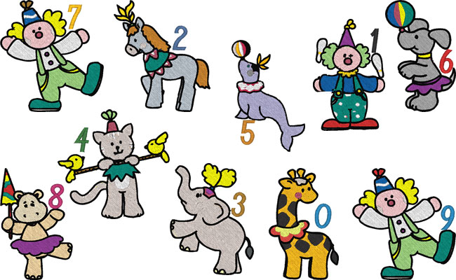 Circus embroidery designs
