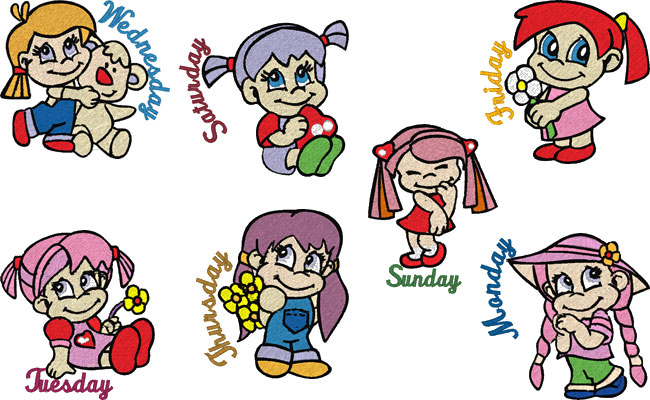 Girls embroidery designs