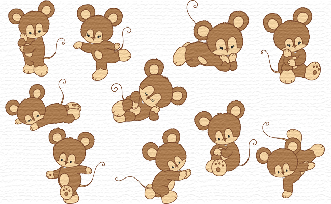 Mouse embroidery designs