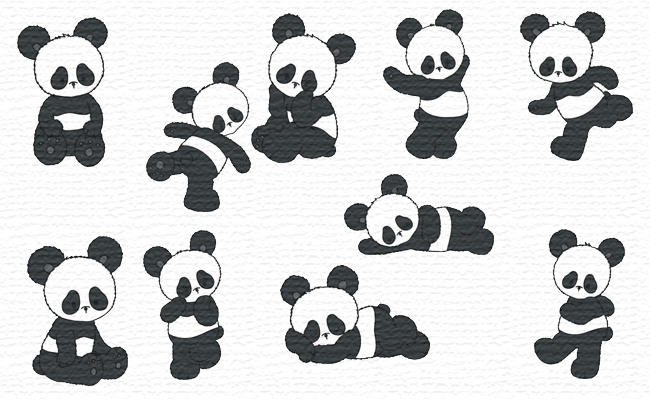 Panda embroidery designs