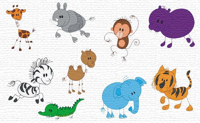 Animals embroidery designs