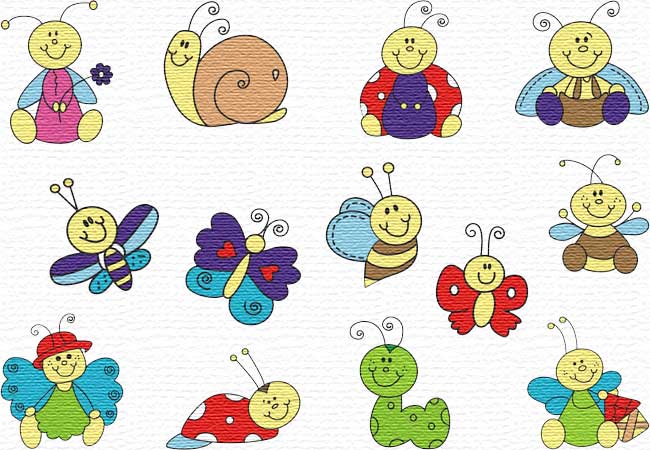 Cute Bugs embroidery designs