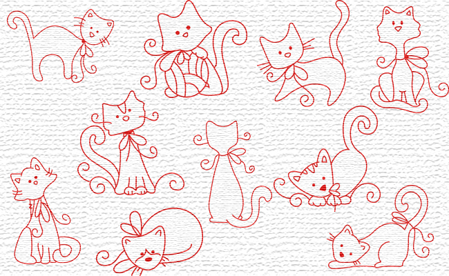 Kitties embroidery designs