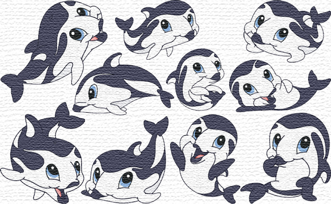 Dolphins embroidery designs