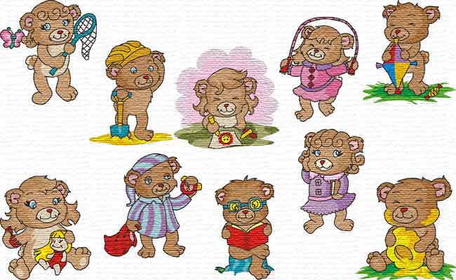 Bears embroidery designs