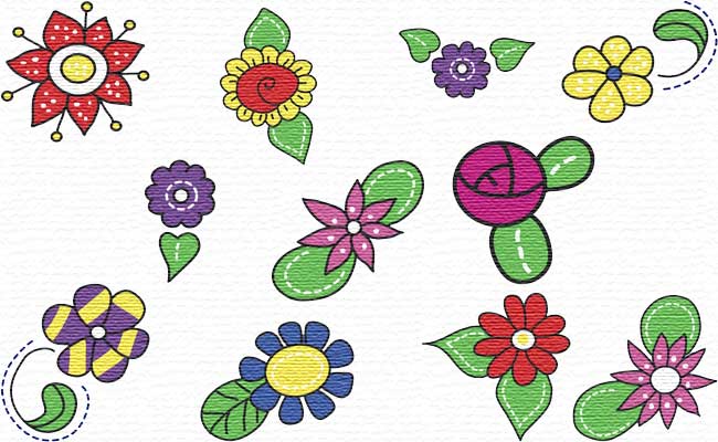 Flowers embroidery designs