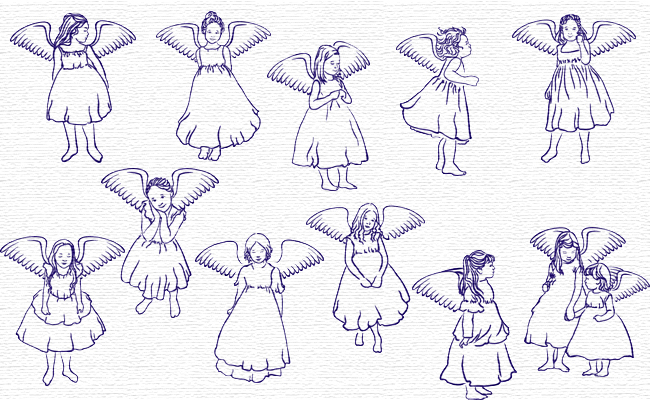 Angels embroidery designs