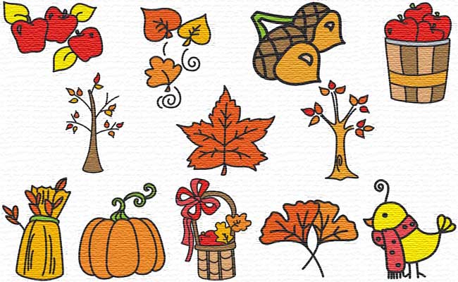 Fall Time embroidery designs