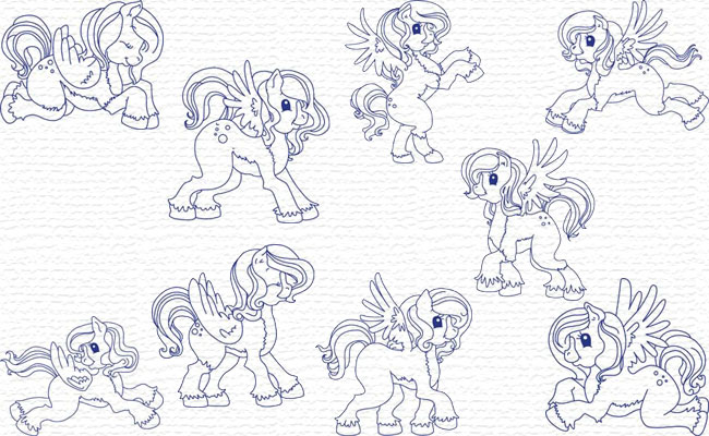 Bluework Pegasus embroidery designs