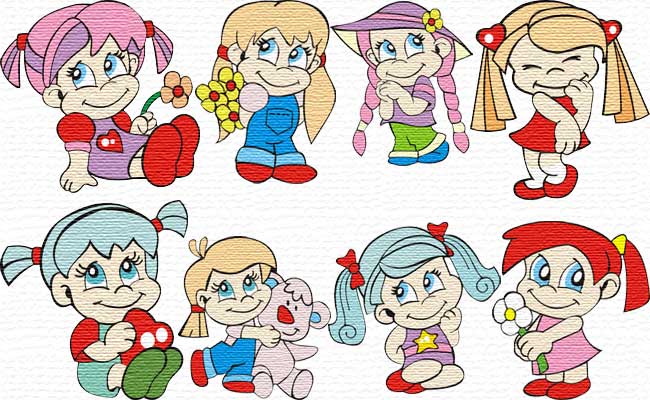 Girls embroidery designs